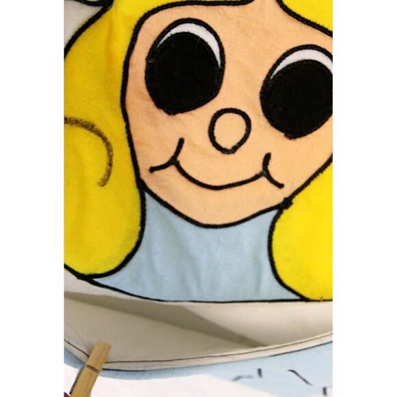 Vtg 1986 CD Creations 23.5" Christmas Stocking Hand Made Angel Blonde Smiling - Picture 3 of 4